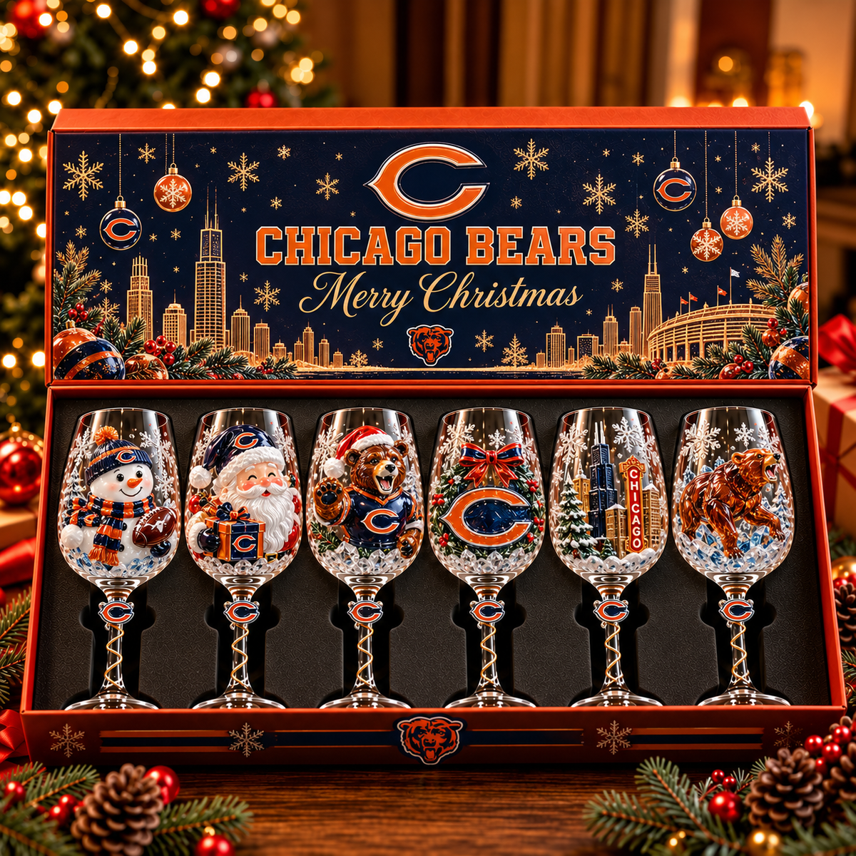 CCB Premium Sculpted Crystal Wine Glass Collector Set TTNL