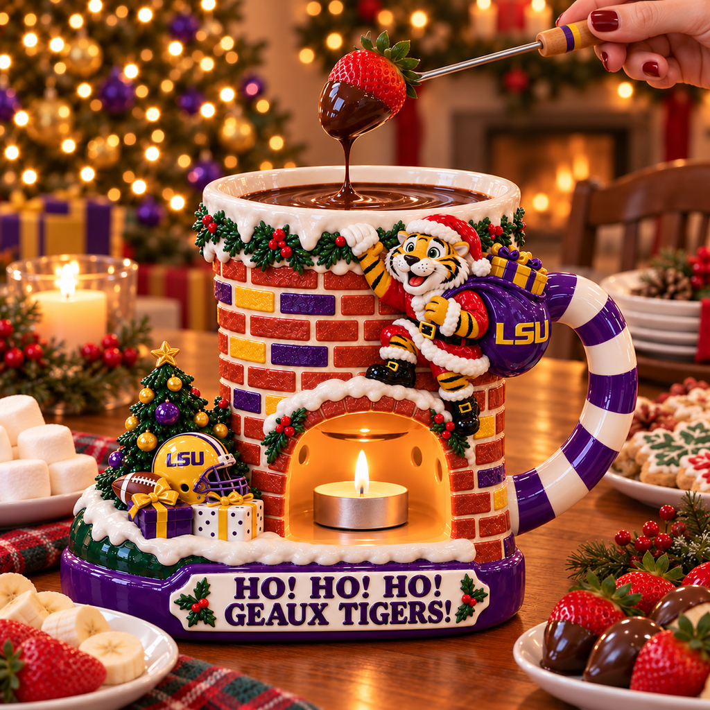 LSU Special Christmas Chocolate Fondue Mug TTTT