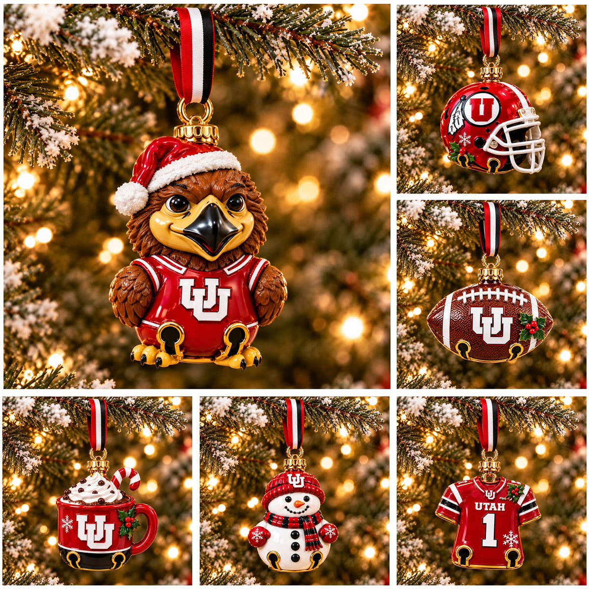 Premium UTAH Christmas Bell Ornament PVNA