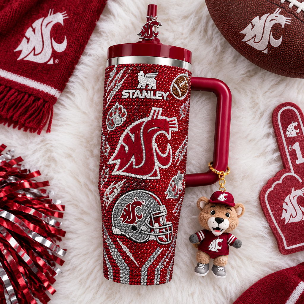 Washington State Cougars 40oz Tumbler With Handle TTNL